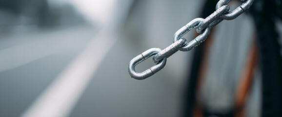 Close-up of metal chain link outdoors