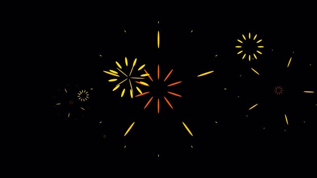 explosion fireworks animated on the night sky 4k for birthday background