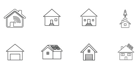 Variety of house roof and chimney designs