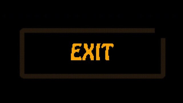 Animated Pixel Art exit button Icon for Retro Game