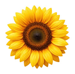 Obraz premium PNG Vibrant sunflower with detailed petals.