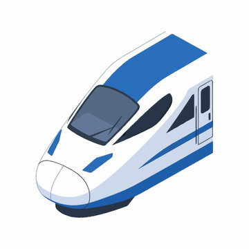 Modern High Speed Train Locomotive Front View Illustration.