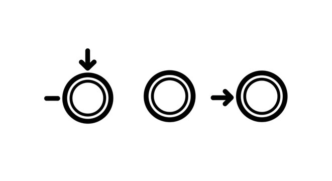 Finite state machine diagram illustration with start,, and end states, computer science, black and white