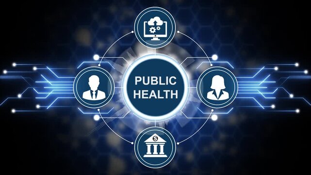 PUBLIC HEALTH. Public health concept. Society health control. Modern medicine sector. Medical innovation. Health care department