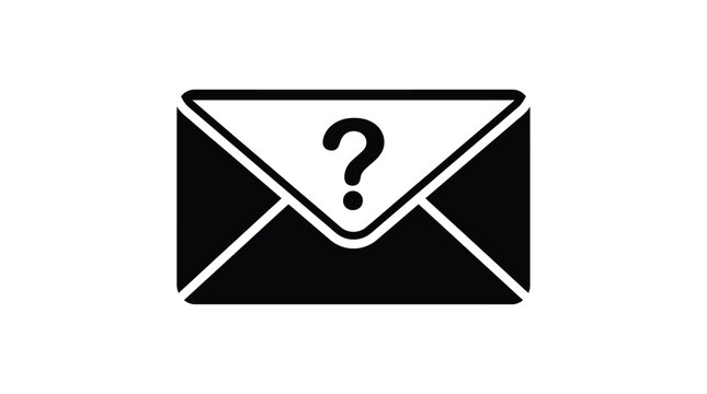 Black envelope with white question mark silhouette 1