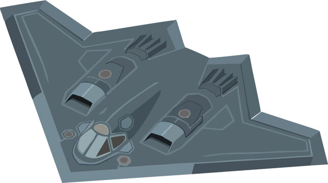 B-2 Spirit Stealth Bomber Aircraft Vector Icon - Strategic Flying Wing Illustration