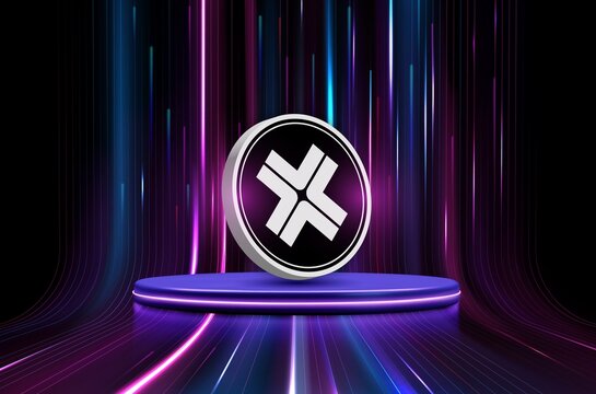 axelar-axl virtual currency images on digital background. 3d illustrations.
