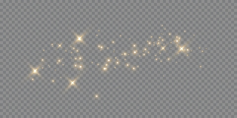 Vector sparkles on a transparent background. Christmas light effect. Sparkling magical dust particles.The dust sparks and golden stars shine with special light © Alesya
