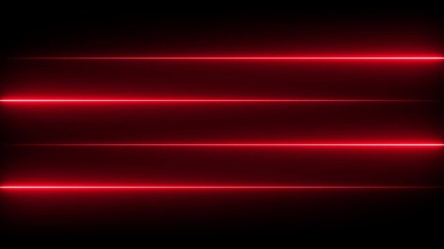 Straight neon lazer line Abstract horizontal glowing neon line on a dark background with subtle reflection bright clean.