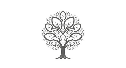 Obraz premium Stylized Tree Logo for Nature, Wellness, and Eco-Friendly Branding