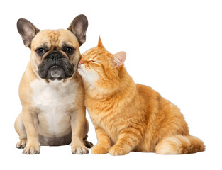 Obraz premium PNG Dog and cat friendship