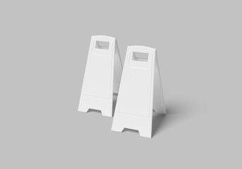 Blank Caution Board Mockup