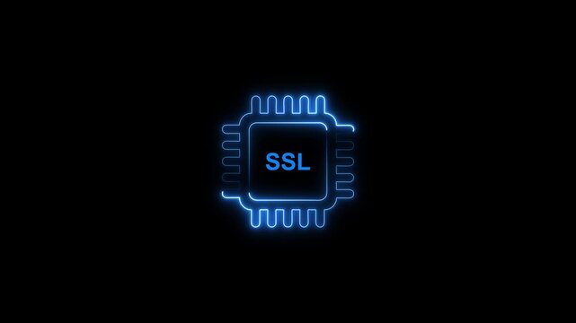 S l encryption technology neon glowing blue circuit board symbol on black background cybersecurity concept