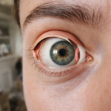 Extreme Close Up Human Eye Anatomy Detail for Research, Study and Medical Education