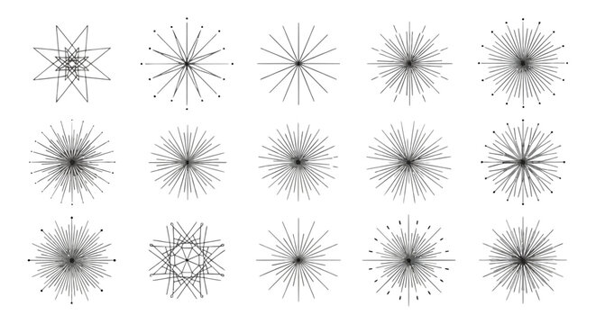 Collection of stylized spider illustrations in varying poses and designs isolated on transparent background