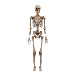 Human skeleton standing, front view