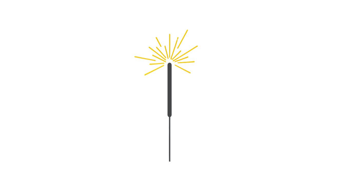 A sparkler with bright yellow sparks.