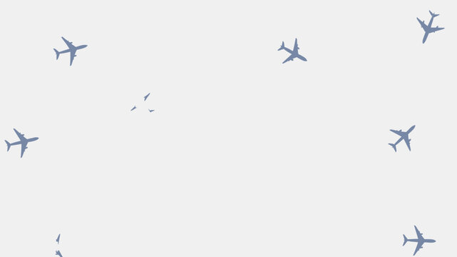 Multiple Airplanes Flying In Sky - Minimalist Pattern vector illustration