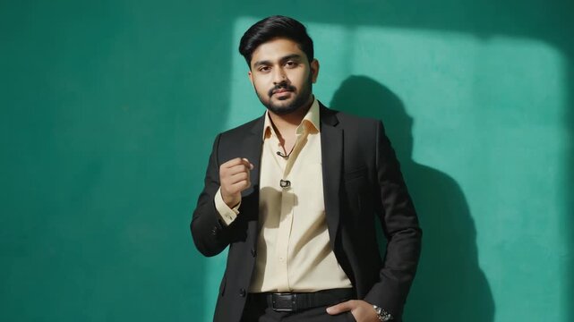  Head nods once slowly The camera remains steady 