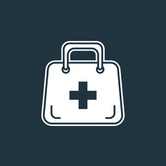 Obraz premium Medical Aid Bag Icon Depicting Health Care, Assistance, and Emergency Provisions