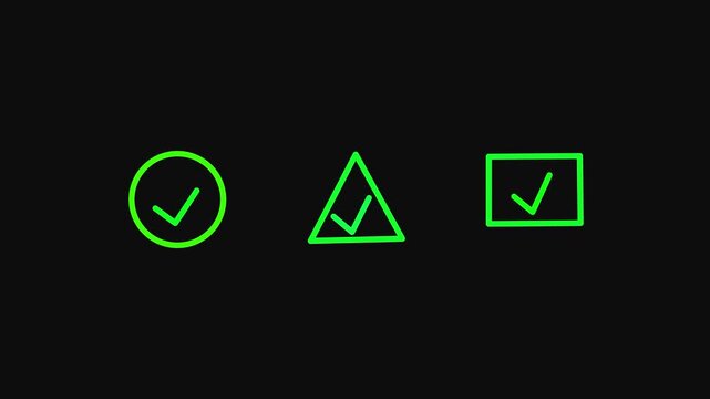 green Tick Verified Check Mark Animation: Credible Social Media Verification Sign Symbol Animation. 4k Motion Graphics with Alpha Channel.