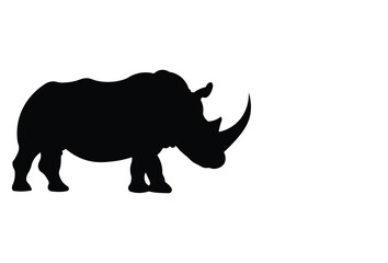 rhino silhouette isolated on white © PrimeStock Studio