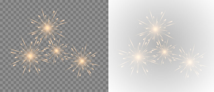 Festive fireworks explosion effect. Isolated fireworks in PNG format with a transparent background.
