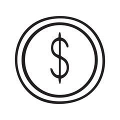Obraz premium Dollar icon in circle -Dollar icon in circle-finance icon