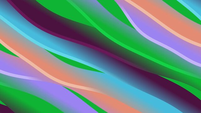 Colorful, curved, overlapping gradient design on a green background