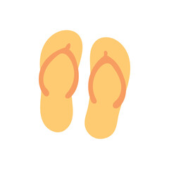 Summer flipflop sandal illustration, simple beach footwear icon for vacation travel graphics, seaside holiday design, tropical resort blog content and warm weather lifestyle themes © Niloy
