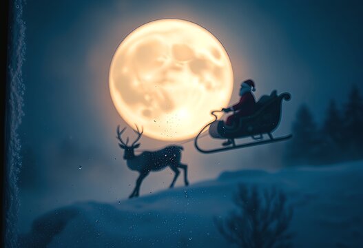 santa claus and sleigh,once in a lifetime moment, rare moment,very different,very rare, unique, Hard to capture, candid,