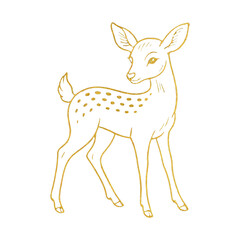 Obraz premium PNG Elegant golden deer illustration.