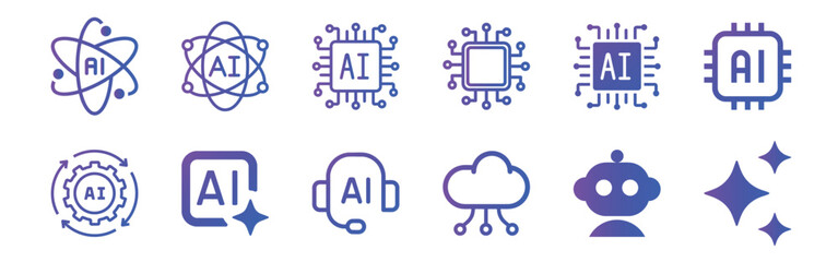 AI sparkle star icon. Artificial intelligence magic sparkle symbol for generative AI feature, automation tool, digital technology and application interface vector illustration. © Sudharsan