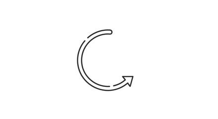 Obraz premium A circular arrow icon indicating a refresh or reload process.