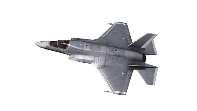 f 35 jet fighter isolated on transparent background