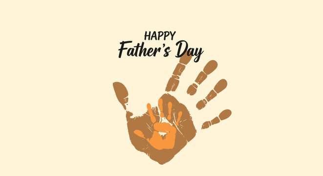 Vector illustration of handprint with Happy Father's Day text