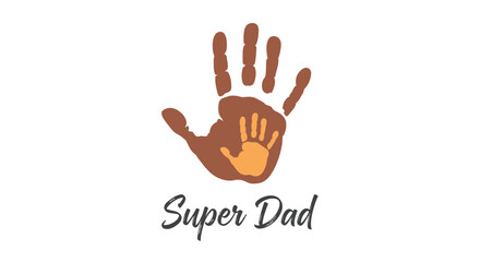Fototapeta premium Vector illustration of Super Dad handprint logo