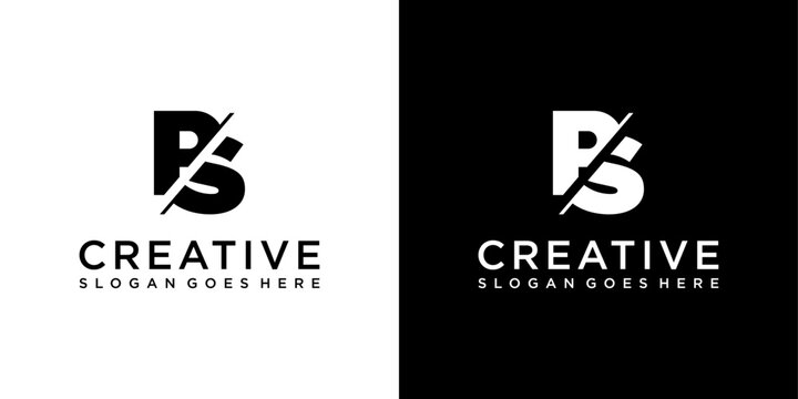 PS or SP initial letter logo design vector template