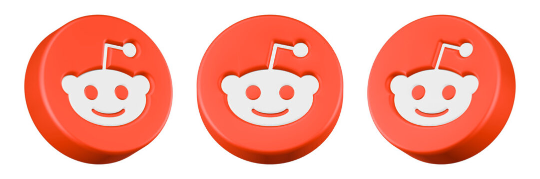reddit icon app 3d rendering