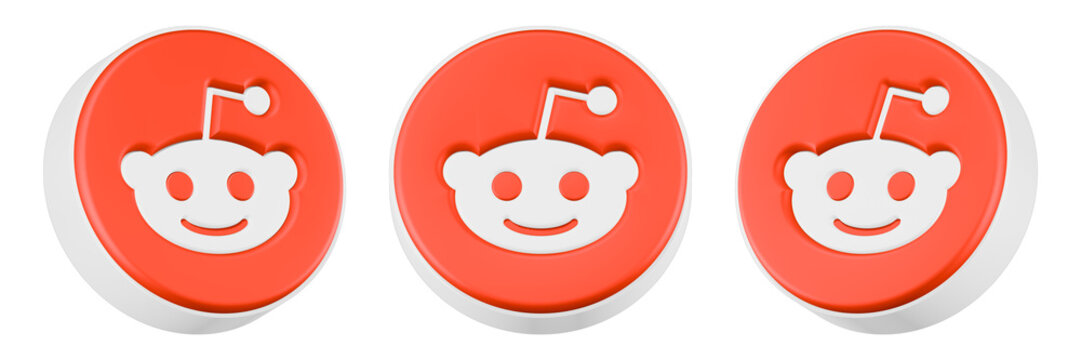 reddit icon app 3d rendering