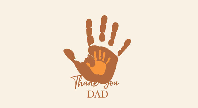 Vector handprint 'Thank you DAD' illustration