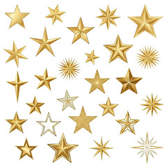 Obraz premium Collection of Golden Stars on Black Background