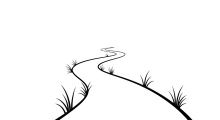 Winding road through serene landscape with grassy hills © Firdaus