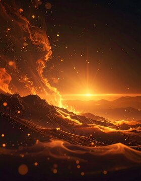 Fiery sunset