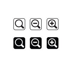 zoom icon, search icon, magnifying glass, zoom in, zoom out, magnifier icon, zoom button, search interface, magnifying glass, icon search symbol, magnifier ico,vector icom, icon set
