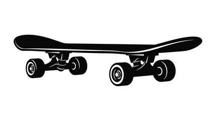 Black skateboard graphic in a bold minimalist style silhouette © Nurunnar