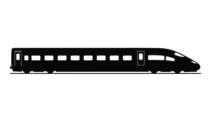 A sleek modern high speed train depicted in black silhouette © Nurunnar