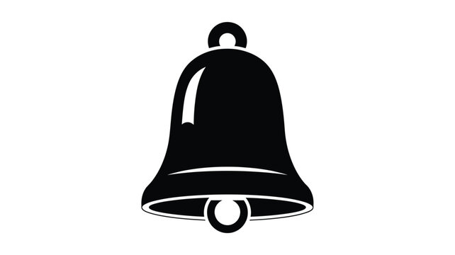 Simple black bell icon design a striking visual silhouette