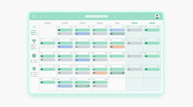 Team Calendar Dashboard Scheduler Interface Showing Monthly Planner, Tasks, Deadlines and Productivity Management