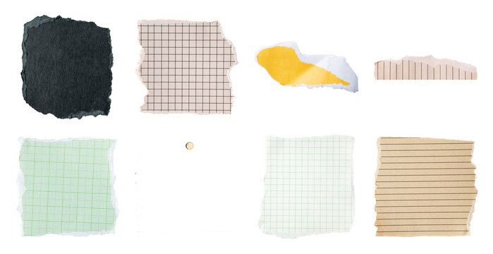 PNG Assorted torn paper textures element set on transparent background